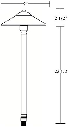 VOLT Max Spread 12V Black Brass Path Light (25"" Tall, 9"" Shade) | 16-Foot Diameter Area of Illumination, Lamp Ready, Low Voltage, Ideal for Outdoor Pathway Walkway Garden Driveway or Patio