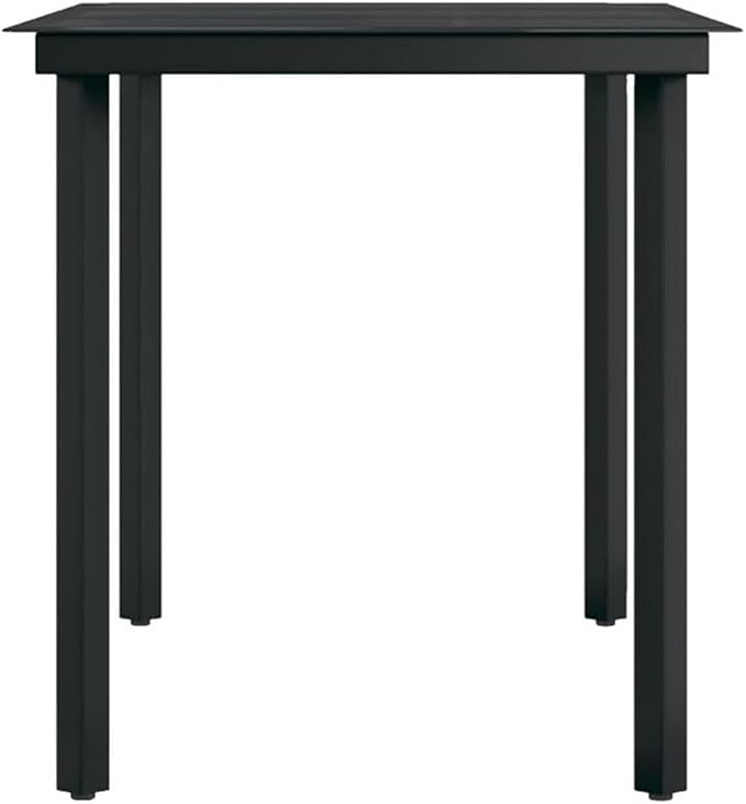 Afuera Living 5-Piece PE Rattan Garden Dining Set, Powder-Coated Steel Frame, Black Finish, Glass Top Table, Sleek Modern Design, Removable Cushions, Outdoor Terrace Patio Seating for 4