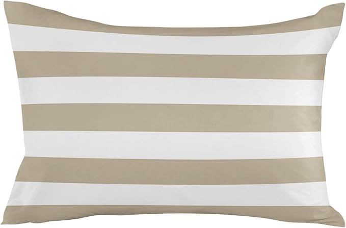 Outdoor Pillows 20x12 Waterproof Outdoor Pillow Covers Khaki White Stripes Polyester Throw Pillow Covers Garden Cushion Decorative Case for Patio Couch Decoration Set of 2 Geometric