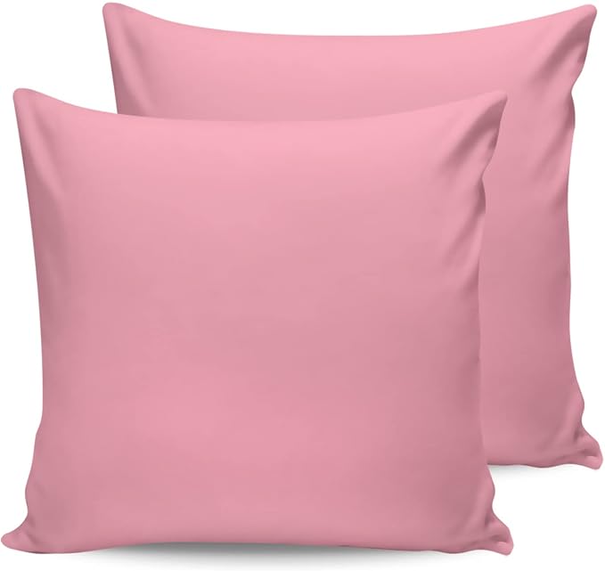 Outdoor Waterproof Pillow Covers for Patio Furniture Pink Decorative Throw Pillow Cover Solid Color Pillowcases Set of 2 Cushion Case for Sofa Couch Chair Home Decor 26x26 inch x 2pcs