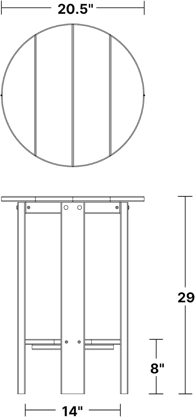 Wildridge Heritage Balcony Table, Cardinal Red and Black - Outdoor Weather Resistant Recycled Plastic Furniture for Patio