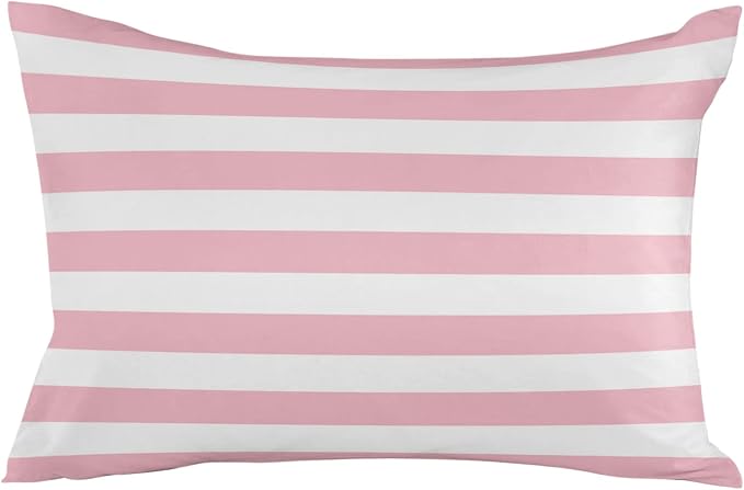 Outdoor Pillows 20x12 Waterproof Outdoor Pillow Covers Pink White Stripes Polyester Throw Pillow Covers Garden Cushion Decorative Case for Patio Couch Decoration Set of 2 Valentine's Day