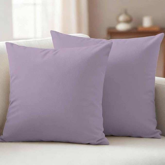 Outdoor Pillow Covers 26 x 26 Inches, Purple Solid Color Waterproof Throw Pillow Cover Set of 2, Aesthetics Contemporary Luxury Decorative Square Cushion Covers for Patio/Couch/Garden