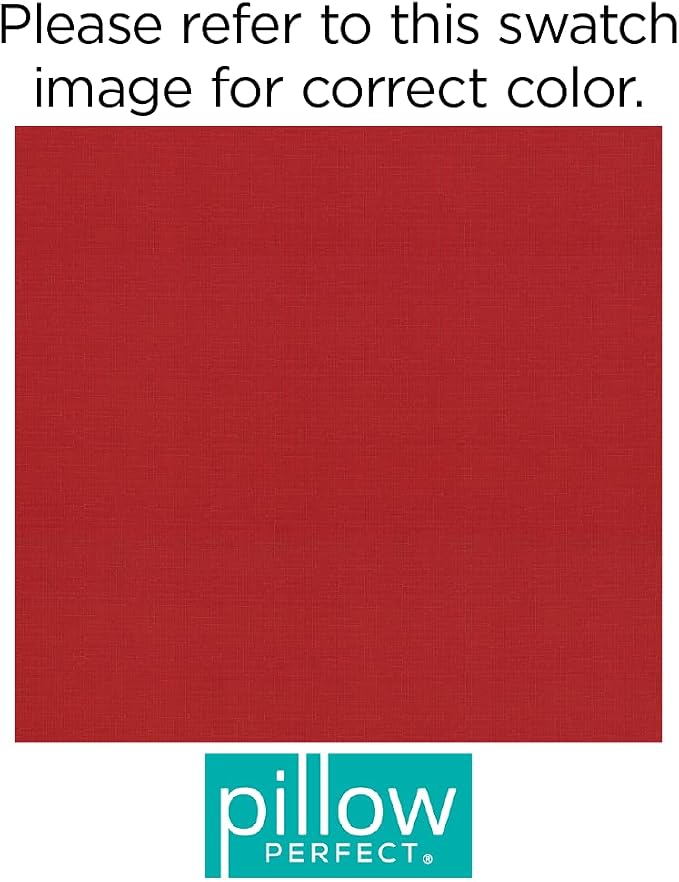 Pillow Perfect Monti Chino Solid Indoor/Outdoor Throw Pillow Plush Fill, Weather and Fade Resistant, Throw - 18.5" x 18.5", Red, 2 Count