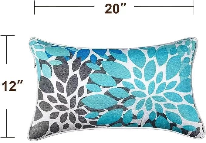 JMGBird 12x20 Outdoor Pillow Covers Outdoor Lumbar Pillow Covers | Waterproof Outdoor Pillows Covers Decorative Pillows Covers