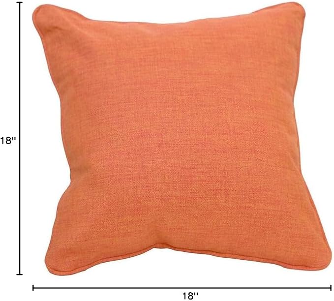 East Green 18 x 18 Waterproof Outdoor Pillow with Insert, Coral - Premium Olefin Outdoor Accent Pillow for Patio Furniture