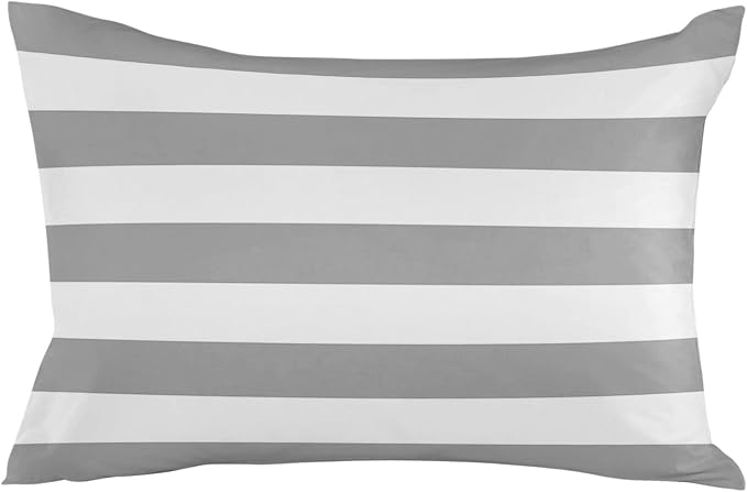 Outdoor Pillows 20x12 Waterproof Outdoor Pillow Covers Gray White Stripes Polyester Throw Pillow Covers Garden Cushion Decorative Case for Patio Couch Decoration Set of 2 Geometric