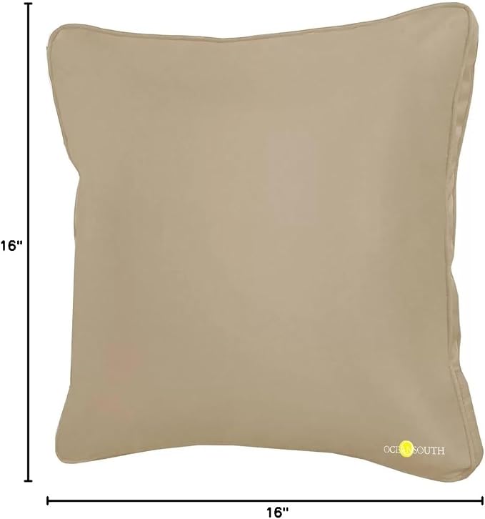 Oceansouth Boat Deck Pillow/Outdoor Waterproof Throw Pillow (Beige, 18" x 18") Cushion Outdoor Furniture Lumbar Back for Chair Patio seat Cover Chairs Home Decor Pillows Waterproof Bed Cases Garden