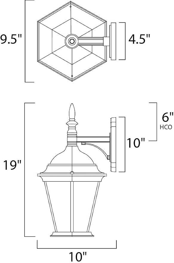Maxim Lighting Westlake 1-Light Outdoor Wall Lantern | Black Finish | Clear Glass Shade | Mediterranean Outdoor Wall Lantern for Front Doors and Entryways | Wet-Location Rated | 1004BK