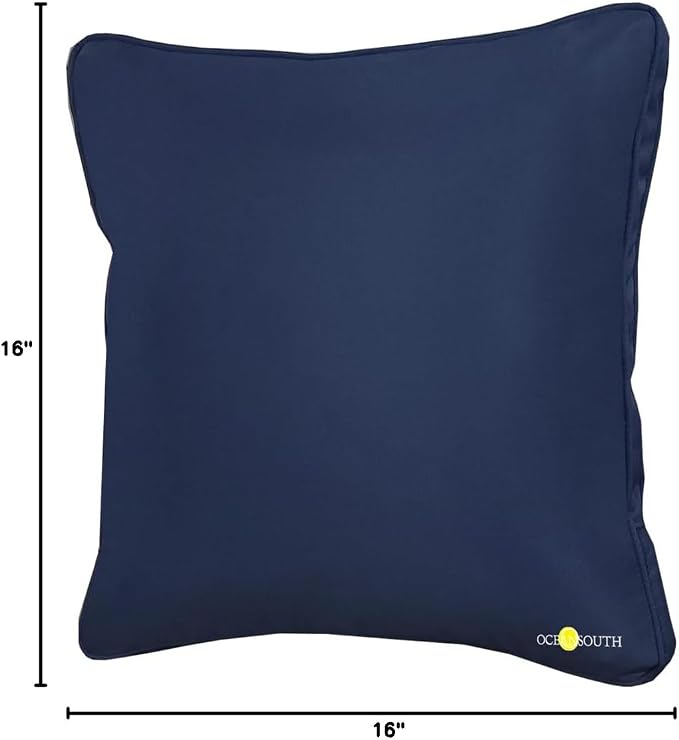Oceansouth Boat Deck Pillow/Outdoor Waterproof Throw Pillow (Navy Blue, 18" x 18") Cushion Outdoor Furniture Lumbar Back for Chair Patio seat Cover Chairs Home Decor Pillows Waterproof Bed Garden