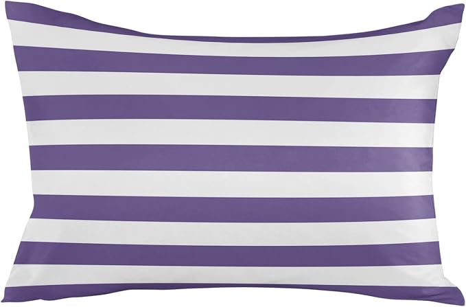Outdoor Pillows 20x12 Waterproof Outdoor Pillow Covers Purple White Stripes Polyester Throw Pillow Covers Garden Cushion Decorative Case for Patio Couch Decoration Set of 2 Geometric