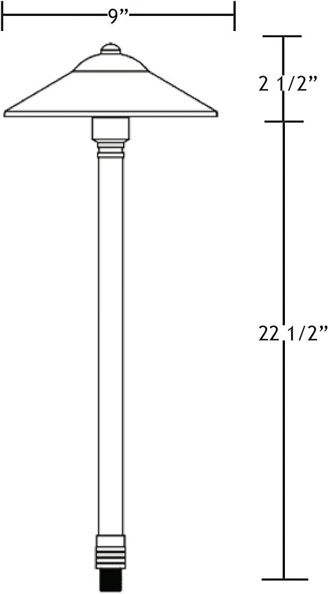 VOLT Max Spread 12V Solid Brass Path Light (25"" Tall, 9"" Shade), Bronze | 16-Foot Diameter Area of Illumination, Lamp Ready, Low Voltage, Ideal for Outdoor Pathway Walkway Garden Driveway or Patio