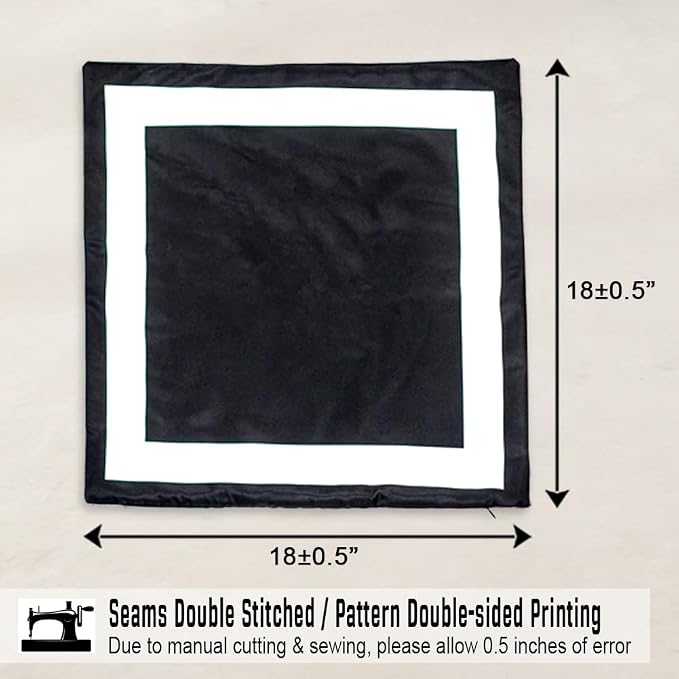 JOJOGOGO Black and White Outdoor Pillow Covers 18x18 Waterproof Set of 2 Black Outdoor Patio Throw Pillows Spring Summer Decor for Porch Swing Garden Chair and Patio Furniture