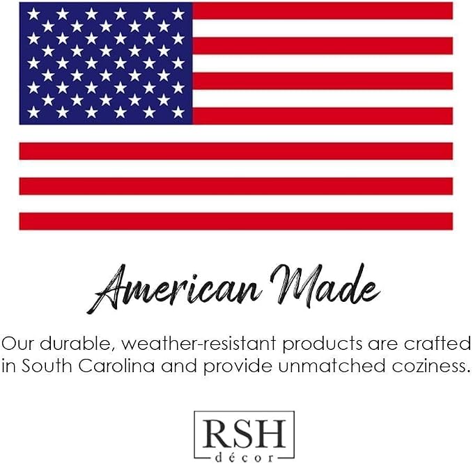 RSH DECOR Square Throw Pillows Set of 2, 17" x 17", Outdoor Pillows Waterproof, Matte Black Geometric, Made in USA