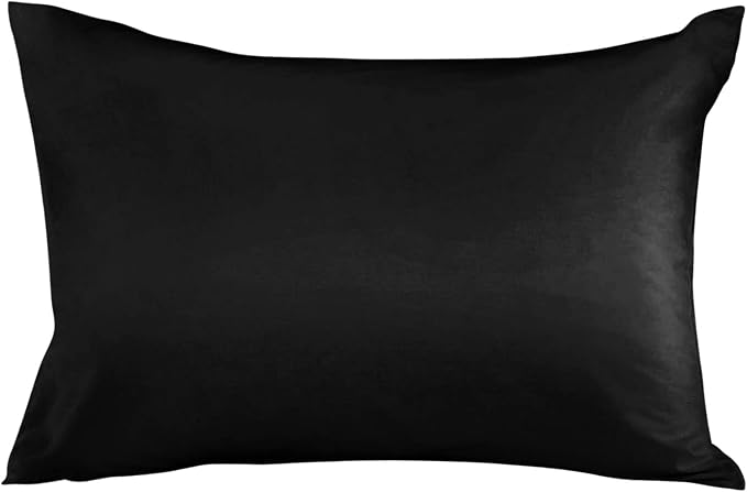 Outdoor Waterproof Pillow Covers for Patio Furniture Black Decorative Throw Pillow Cover Solid Color Pillowcases Set of 2 Cushion Case for Sofa Couch Chair Home Decor 20x12 inch x 2pcs