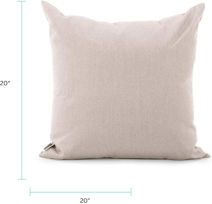 Howard Elliott Collection Fluffy Square Throw Pillow, Premium Stuffer Decorative Comfortable Sleeper Cushion, Soft Square Pillow Insert for Bedroom, Couch & Sofa, 20 x 20 Inch, Seascape Sand