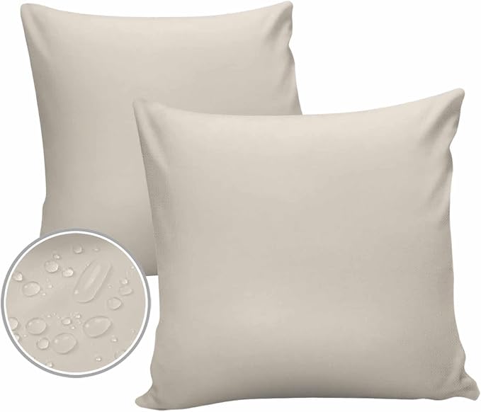 Outdoor Waterproof Throw Pillow Covers Set of 2 Swan White Pillowcases 18x18 Inches Simple Style Patio Decorative Pillows Cushion Case Patio Pillows for Couch Bed Chair Garden