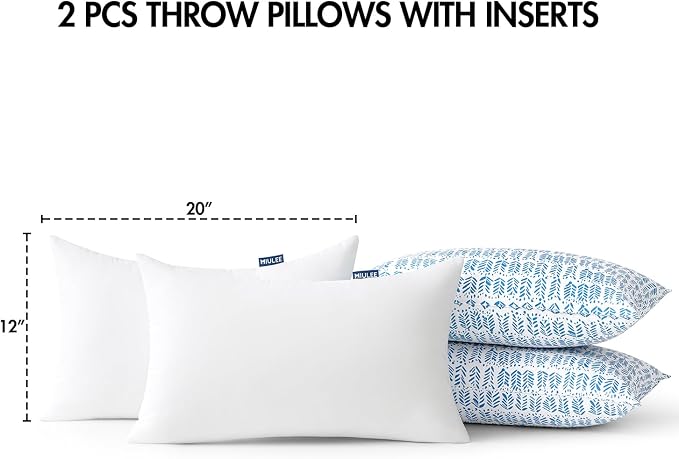 MIULEE Outdoor Pillows with Inserts Set of 2 18x18 Inch Dark White | Patio Waterproof Fade Resistant Fluffy Throw Pillows Decorative Garden Natural Accent Leaves Cushion for Home Sofa Decor