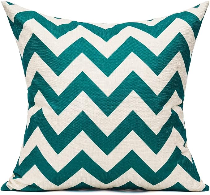 All Smiles Turquoise Teal Couch Accent Throw Pillows Cases Cushion Covers 16×16 Set of 4 Outdoor for Sofa Patio,Modern Décor