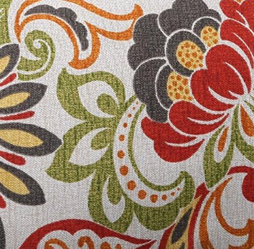 Pillow Perfect Bright Floral Indoor/Outdoor Throw Pillows, 2 Count, Lumbar - 11.5" x 18.5", Green/Red Zoe