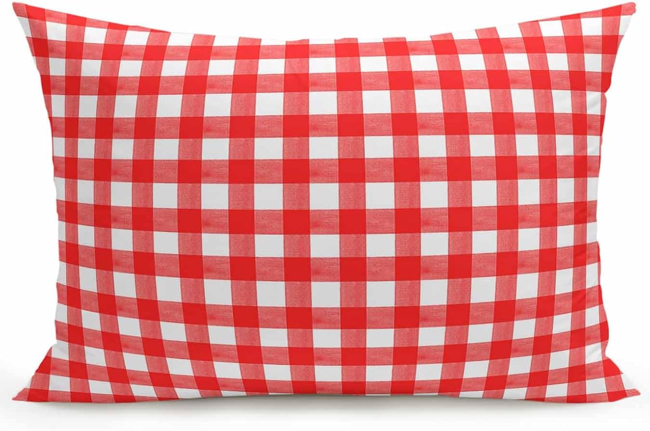 Outdoor Waterproof Throw Pillows Country Red Buffalo Plaid Patio Pillows,Decorative Pillow Covers with Insert,Pillow Cushion Case for Garden Couch Sofa Classic Gingham Check