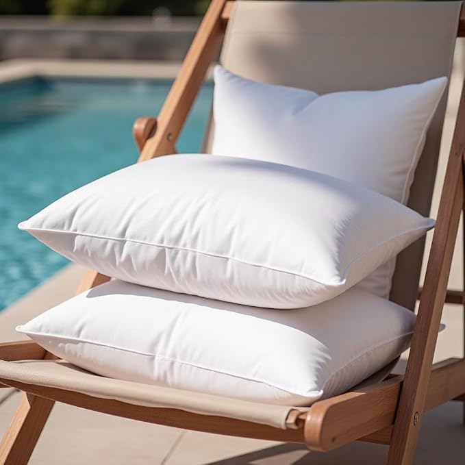 12x20 Waterproof Outdoor Lumbar Pillow Inserts Set of 2 | 12x20 Lumbar Pillow Inserts, Water-Resistant Outdoor Fabric, 7D Polyester Fill, Comfortable Support, Shape Retaining