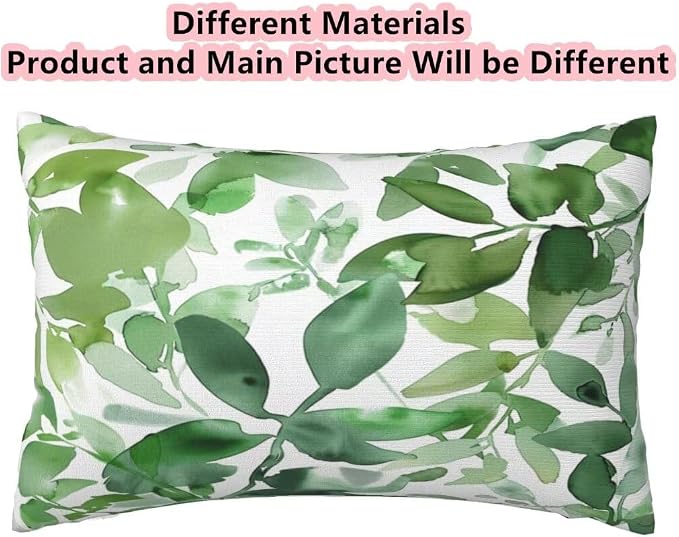 Outdoor Pillows Waterproof Set of 2 Outdoor Pillow Covers 16x32 Inch, Green Throw Pillows Plant Pillow Covers, Summer Garden Decorative Pillows Outdoor Pillows for Patio Furniture Car Home Decor-hs111