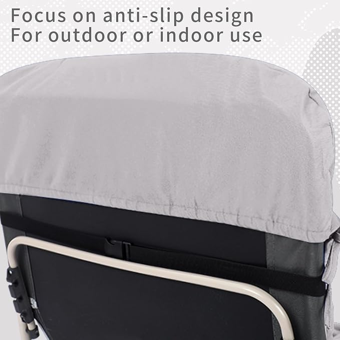 Tudomro Outdoor Chaise Lounge Cushion 66x21x4'' Waterproof & Fade-Resistant Patio Pool Chaise Lounge Cushion Headrest Pillow Tie Replacement Rocking High Back Chair(Light Gray,Set of 2)