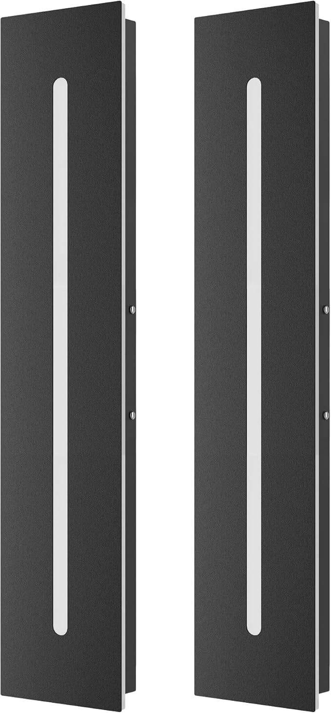 EDISHINE Upgraded 23.6" LED Modern Outdoor Wall Light,Dimmable Linear 2pcs | 3 Adjustable Color Temperature, IP65 Waterproof, Memory Function, Integrated Long Exterior Lighting Fixtures for Garage Porch