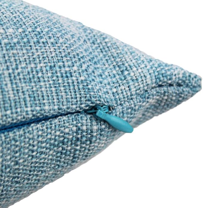 All Smiles Light Blue Decorative Throw Pillow Covers for Outdoor Patio Furnitue Square Solid Accent Cushion Teal Pillowcases for Sunbrella Bench Sofa Couch 18x18