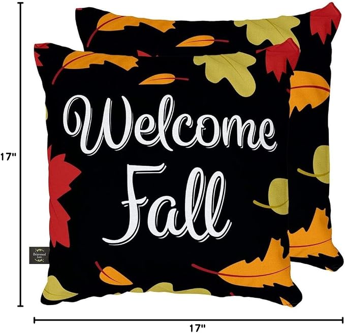 Briarwood Lane Fall Indoor/Outdoor Pillow 17x17 Welcome Leaves Autumn Decorative for Fall Pillow