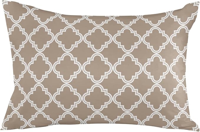 Outdoor Waterproof Pillow Covers for Patio Furniture Moroccan Pattern Decorative Throw Pillow Cover Beige Pillowcases Set of 2 Cushion Case for Sofa Couch Chair Home Decor 20x12 inch