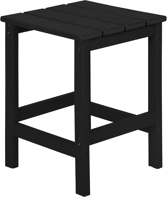 WestinTrends Malibu Square Outdoor Side Table for Adirondack Chair, Black