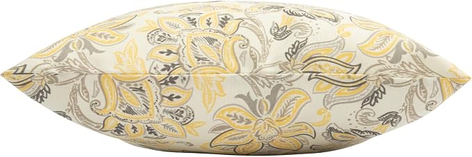 Outdoor Throw Pillows Water Resistant 18x18 inch,Decorative Throw Pillow with Insert Set of 2,Hidden Zipper Headrests for Patio Furniture Sofa Couch Chair(Yellow Flower)