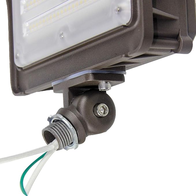 50W LED Flood Light Outdoor, Dusk-to-Dawn Photocell 180° Adjustable Knuckle, 6500LM 5000K Replaces 150-200W HPS/MH, IP65 Waterproof Outdoor Security Lighting Fixture, 100-277Vac, ETL Listed