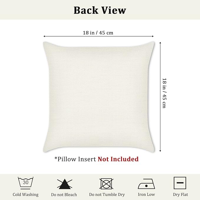 Bonhause Tropical Green Leaves Pillow Covers 18x18 Palm Leaf Decorative Pillow Cases Polyester Linen Summer Cushion Covers for Sofa Couch Home Decor Set of 4