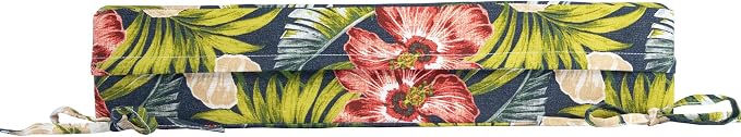 Magpie Fabrics Indoor Outdoor Cushion Cover Replacement 2 Pack, NO Insert! Water Repellent Slipcover with Ties Decor for Patio Garden Chair Sofa Bench Wicker(Midnight Floral, 22x20x4 Inch)