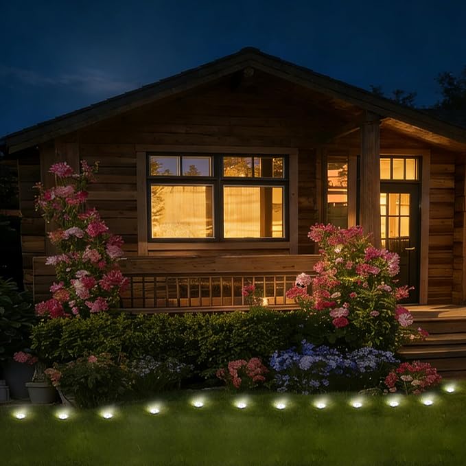 Mini Solar Ground Lights, 4 Pack Flat Solar Disc Lights Outdoor Waterproof, 2.3 Inch Small Solar Garden Lights Landscape Lighting for Outside Pathway Garden Yard Lawn Walkway,Cool White
