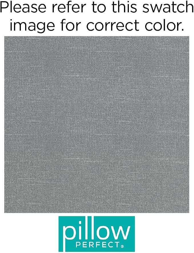 Pillow Perfect Tory Solid Indoor/Outdoor Large Lumbar Pillow Plush Fill, Weather and Fade Resistant, Large Lumbar - 16.5" x 24.5", Grey, 2 Count