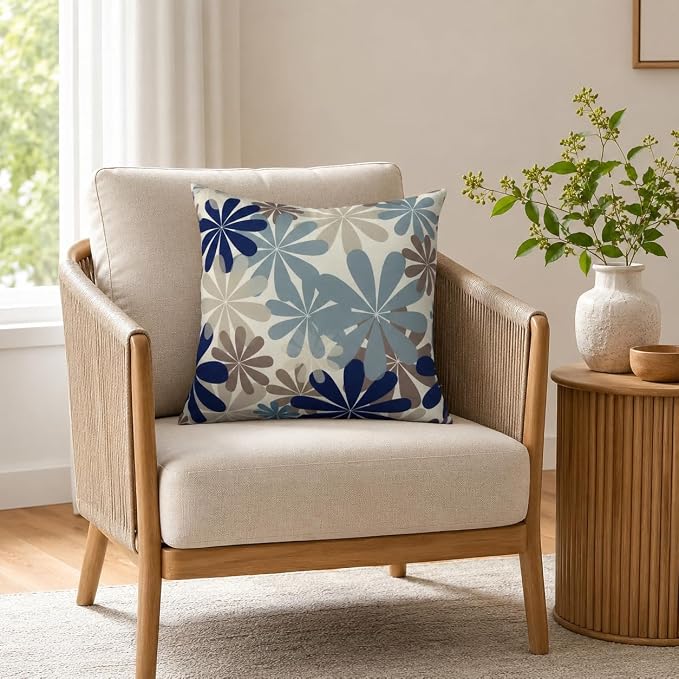 2 Pack Outdoor Throw Pillows 18x18 with Inserts, Water-Repellent | 2-pack 18x18 outdoor throw pillows with inserts, water-repellent polyester covers, hidden zippers, and indoor/outdoor style.