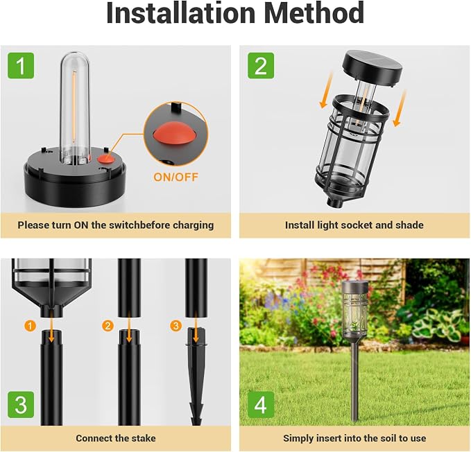 Solar Garden Lights, 2 Pack LED Solar Lights IP65 Outdoor Waterproof, Rugged & Shatterproof for Landscape Lighting Garden Lighting Yard Pathway Walkway Driveway Lawn, 3000K Warm White