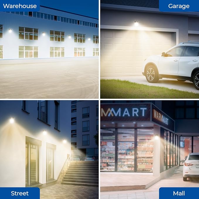 CINOTON 26W LED Wall Pack Light with Dusk to Dawn Sensor 3000k Bronze 2Pack | 100-277Vac, 3000LM Wall Light, IP65 Waterproof, Outdoor Security Flood Lighting, Hardwired Lights for Garage Warehouse Garden