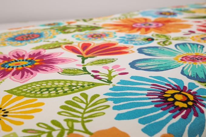 Pillow Perfect Bright Floral Indoor/Outdoor Throw Pillows, 1 Count, Floor - 25" x 25", Blue/Purple Gregoire