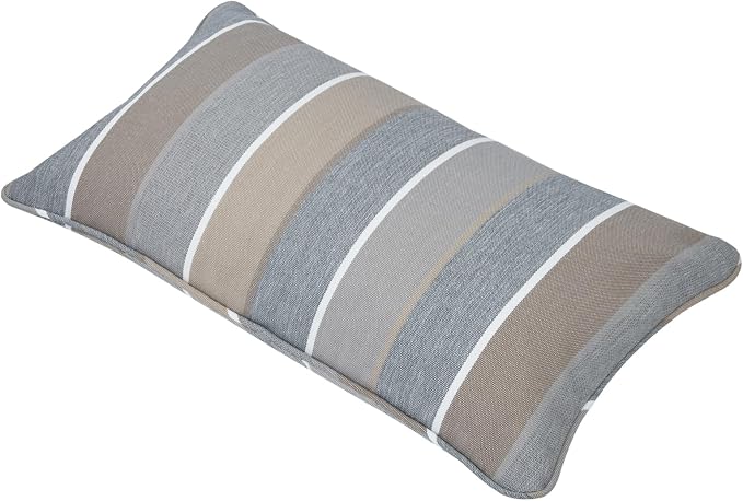 Lumbar Pillow Covers Set of 2, Outdoor Indoor Waterproof Patio Lumbar Pillowcase Shell 12x20 Inch, Rectangular Cushion Case for Couch Sofa Garden Farmhouse-Grey Stripe