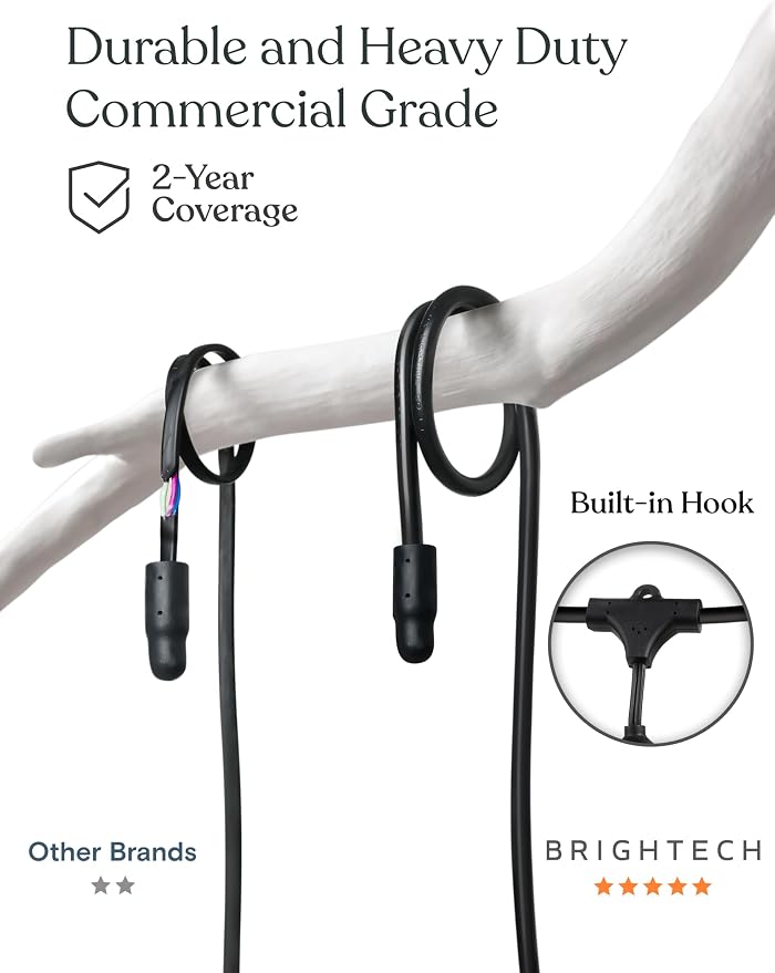 Brightech Solar String Lights with 32 Hanging Edison Bulbs and Brightness Controls with Remote 7W-104 3000K