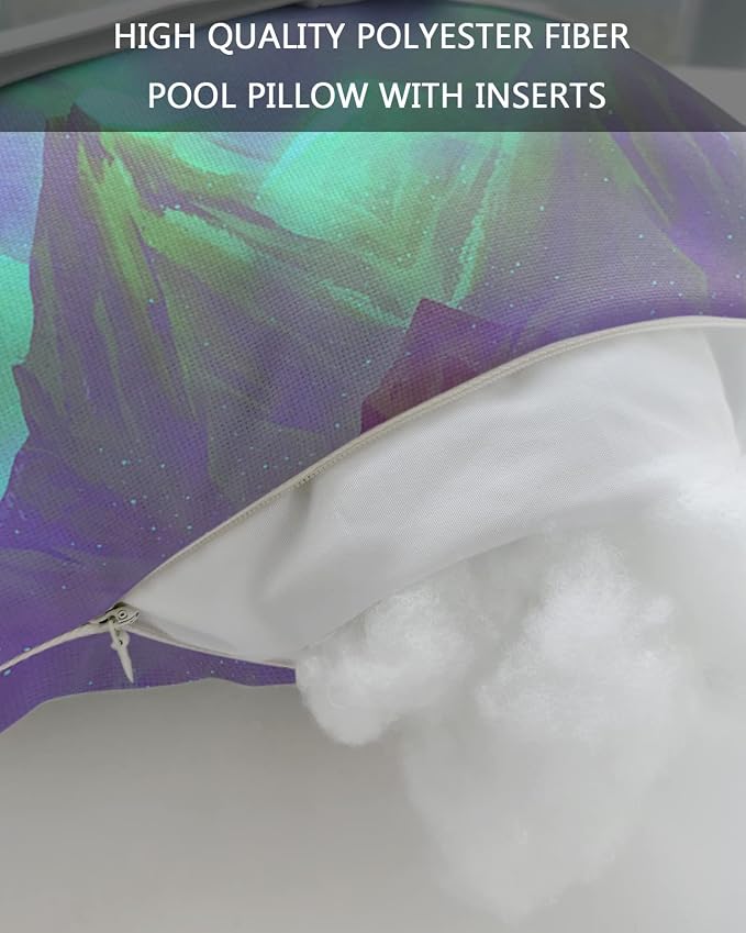 Outdoor Pillows Covers with Inserts Mountain Moon Dreamy Starry Sky Waterproof Recliner Pillow with Adjustable Strap Throw Pillows for Patio Furniture Pool Lounge Chair, 11x16 inch, 2PCS