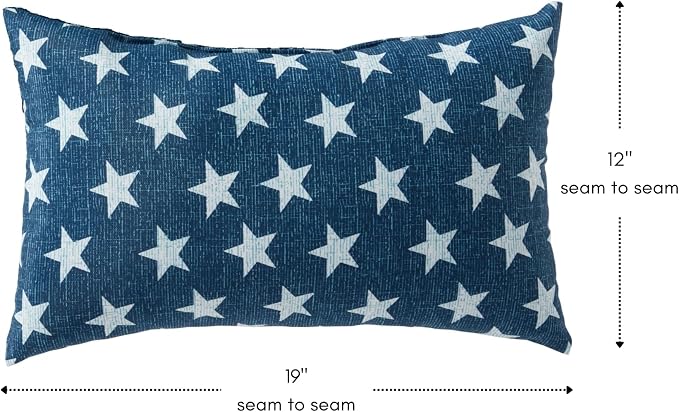 Greendale Home Fashions 2-Pack Outdoor 19x12 inch Rectangle Decorative Throw Pillow, Stars