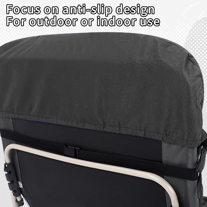Tudomro Outdoor Chaise Lounge Cushion 66x21x4'' Waterproof & Fade-Resistant Patio Pool Chaise Lounge Cushion Headrest Pillow Tie Replacement Rocking High Back Chair(Charcoal Gray,1 Pcs)