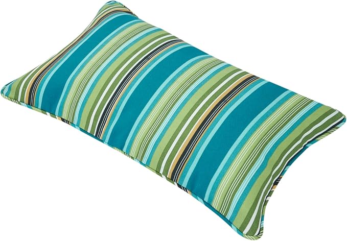 Lumbar Pillow with Insert, Set of 2, Outdoor Indoor Waterproof Decorative Patio Lumbar Pillow 12x20 Inch, Rectangular Cushion for Couch Sofa Garden Farmhouse Decoration-Green Stripe
