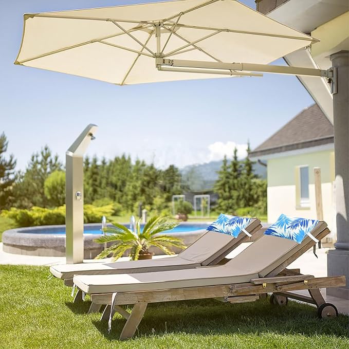 JMGBird Outdoor Patio Pillows Outdoor Pillows with Adjustable Straps | 10x16 Waterproof Outdoor Pillow covers with insert 2 Throw Pillows Headrest Cushions for Pool Patio Beach Chair